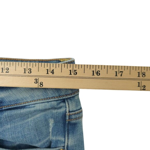 American Eagle Super Stretch Jegging Womens 8L Whiskered Distressed Ripped Denim - Picture 13 of 15